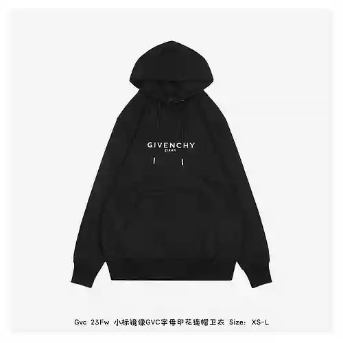 Gvc 23Fw sudadera con capucha y estampado de letras GVC con espejo de etiqueta pequeña