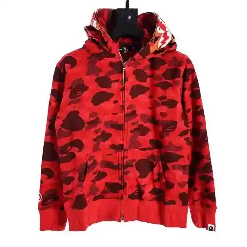 Sudadera con capucha y cremallera con bordado de tigre BA*PE