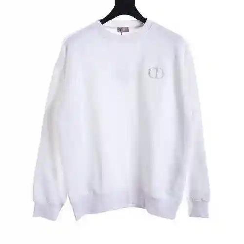 Sudadera clásica con cuello redondo y bordado CD