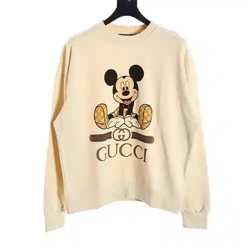 GU*CCI/Gucci sudadera con cuello redondo y estampado Mickey