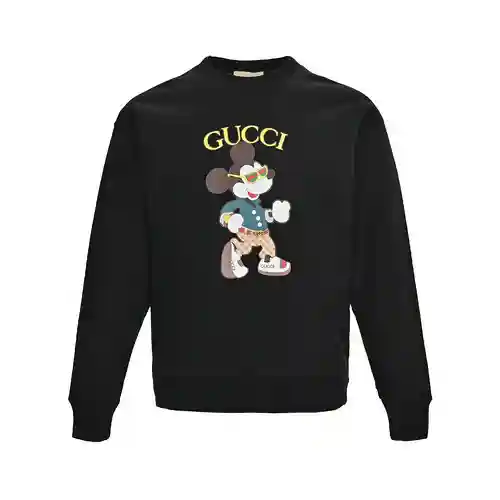 Gu*cci/Gucci 23Fw Sudadera con cuello redondo y estampado de letras Mickey