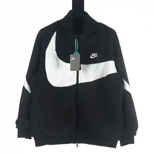 Chaqueta polar de doble cara con letras bordadas y gancho grande Nike NK