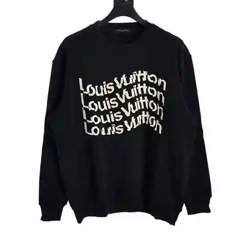 Sudadera con cuello redondo y estampado de letras retorcidas LV