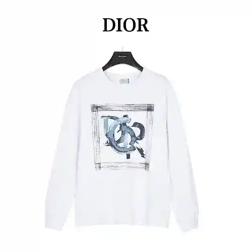 Sudadera con cuello redondo de algodón con pintura a tinta CD/Dior 23ss