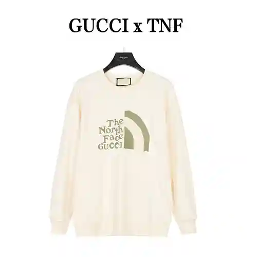 Sudadera con cuello redondo y estampado de letras con logo conjunto de G*cci x TNF North Face