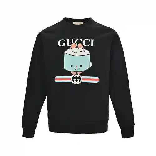 Sudadera con cuello redondo y estampado de letras de dibujos animados Gu*cci/Gucci 23Fw