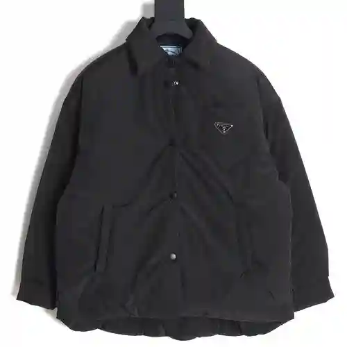 Pra*da 23FW chaqueta básica de algodón nailon