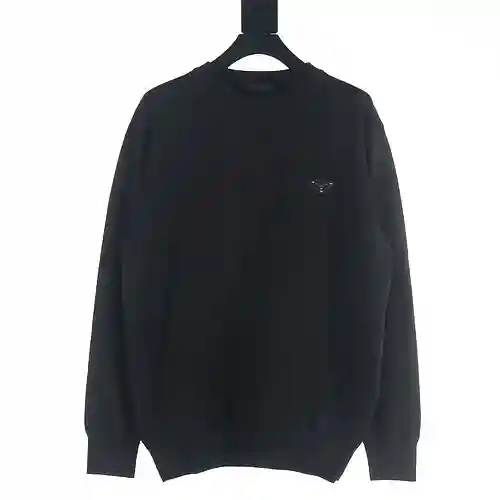 Pra*da/Prada PRD 23Fw suéter con cuello redondo y logo triangular en el pecho