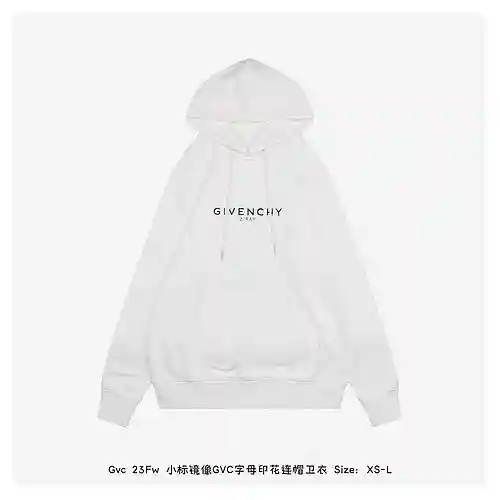 Gvc 23Fw sudadera con capucha y estampado de letras GVC con espejo de etiqueta pequeña