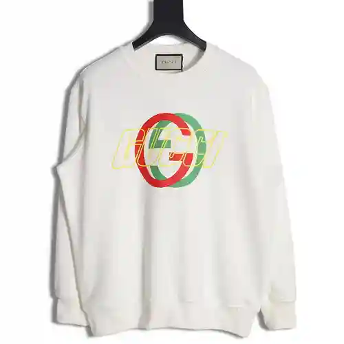 Gu*cci Gucci 23FW sudadera con cuello redondo y estampado de doble G grande