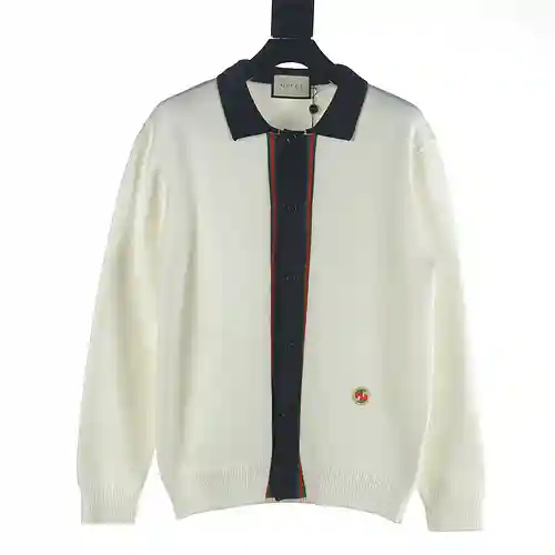 GU*CCI/Gucci GUC 23FW chaqueta tipo cárdigan POLO con cinta doble G y etiqueta pequeña