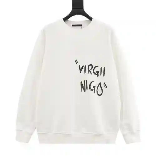 Sudadera con cuello redondo y estampado de letras pintadas a mano 1V 23FW