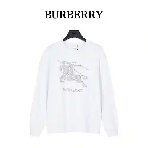 Sudadera con cuello redondo y logo de caballo de guerra bordado BBR/Burberry 23Fw