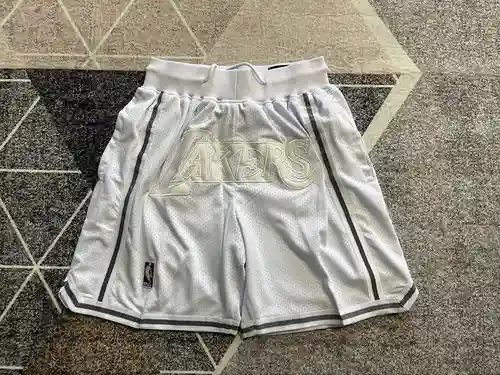 Pantalones de bolsillo Lakers MⅤP pantalones de baloncesto blancos