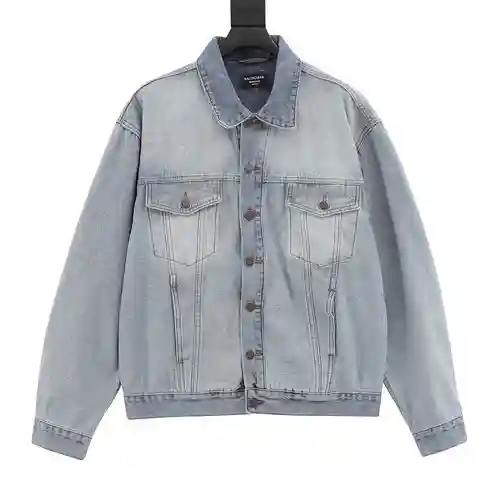 BLCG 24SS chaqueta vaquera grande artesanal invertida azul claro