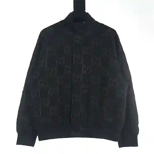 G*cci GUC 23 nueva chaqueta acolchada con cuello alto de lona con estampado doble G