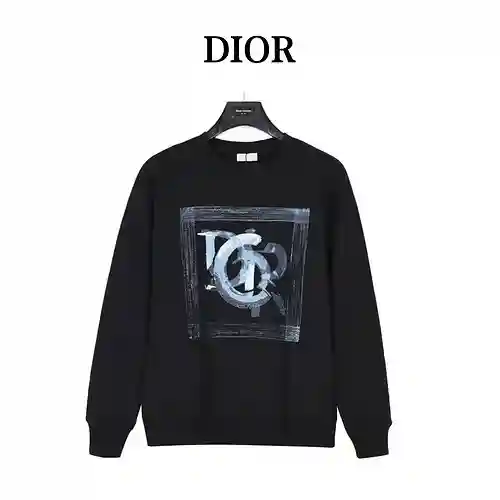 Sudadera con cuello redondo de algodón con pintura a tinta CD/Dior 23ss