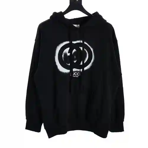 GU*CCI sudadera con capucha y doble G estampada