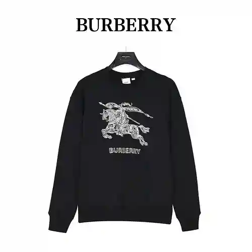 Sudadera con cuello redondo y logo de caballo de guerra bordado BBR/Burberry 23Fw