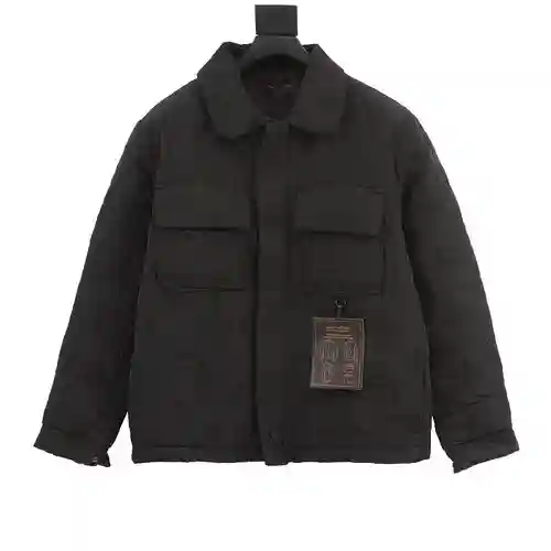 Camisa de algodón con chaqueta tipo túnica acolchada suave y ligera con monograma de 1V