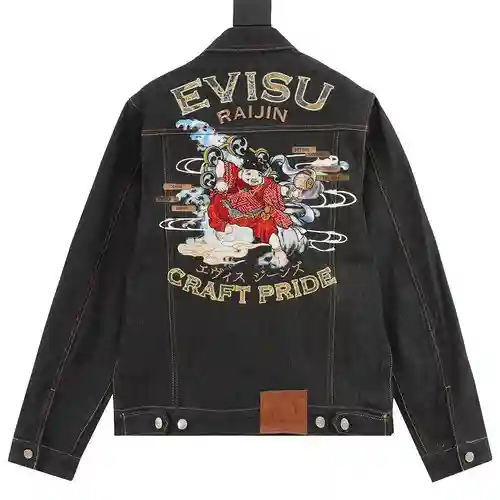 Ev*isu 24fw Thor chaqueta vaquera bordada