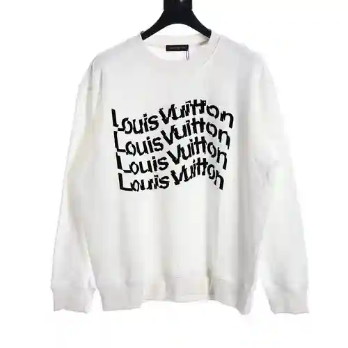 Sudadera con cuello redondo y estampado de letras retorcidas LV