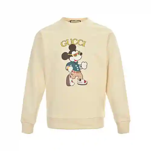 Gu*cci/Gucci 23Fw Sudadera con cuello redondo y estampado de letras Mickey