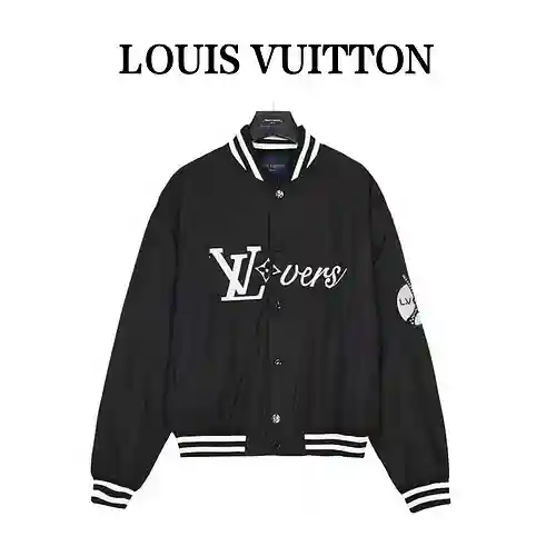 LV/Louis Vuitton 23Fw Fei Dong chaqueta de algodón con logo limitado de béisbol con diamantes calien