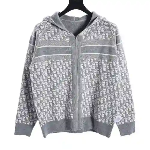 Chaqueta reversible de cachemir y punto en jacquard CD Oblique