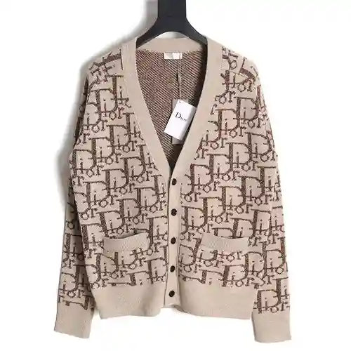 CD/Dior 23FW suéter tipo cárdigan en jacquard integral