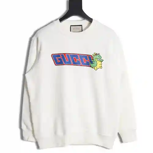 G*cci Gucci 23FW sudadera con cuello redondo y estampado de dinosaurios