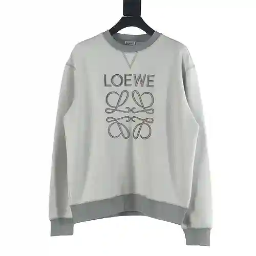 Loe*we/Luo Yiwei 23FW sudadera con cuello redondo y bordado invertido
