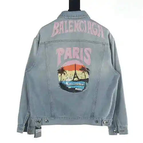 Balenciaga BLCG Paris Chaqueta vaquera con torre de coco tropical