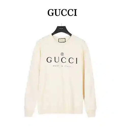 Gu*cci/Gucci 23Fw sudadera con cuello redondo y estampado de letras con logo sencillo