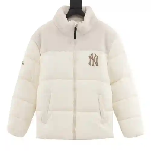 MLB 23FW NY chaqueta de algodón con empalme de cordero
