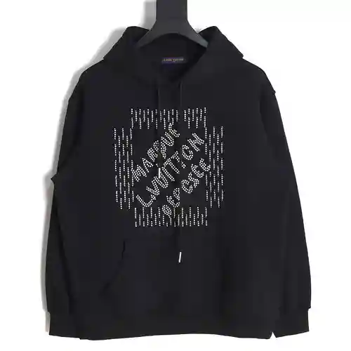 Sudadera con capucha cuadrada con estampado de rombos LV Louis Vuitton 23FW