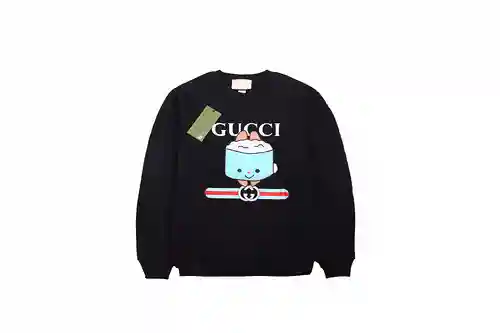 Gu*cci 23Fw sudadera con cuello redondo y estampado de letras de dibujos animados