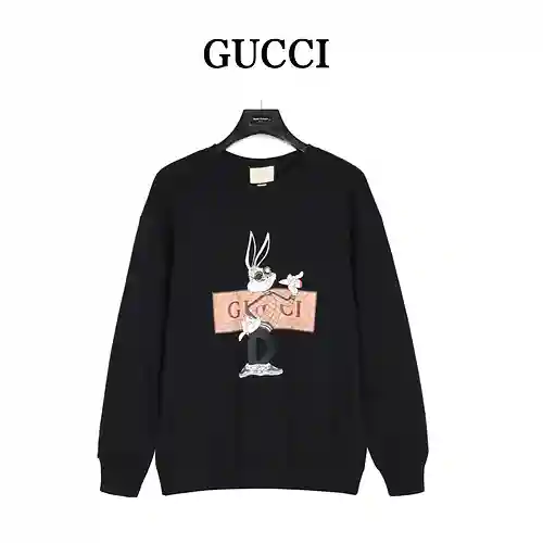 Gu*cci/Gucci 23Fw Sudadera con cuello redondo y estampado limitado Year of the Rabbit
