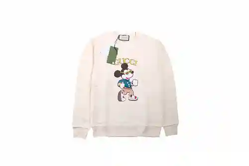 Gu*cci 23Fw Sudadera con cuello redondo y estampado de letras Mickey