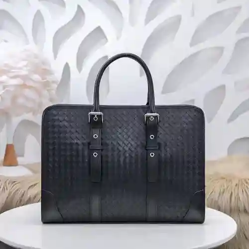 Maletín para hombre BV, fabricado en cuero original importado de primera calidad, versión réplica de