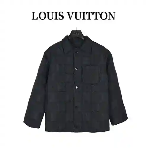 Chaqueta de algodón con diseño de cuadros tridimensionales LV/Louis Vuitton 23Fw
