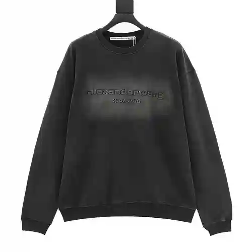 AW/大王 Sudadera con cuello redondo y letras convexas lavadas en degradado