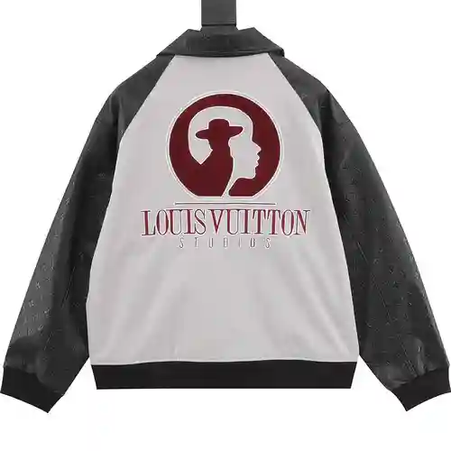 Chaqueta estilo béisbol con parches en las mangas de cuero para presbicia 1V
