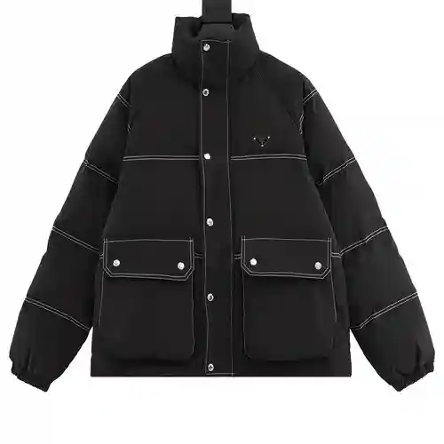 Pra*da Prada chaqueta de plumas con costuras abiertas Iron Brand