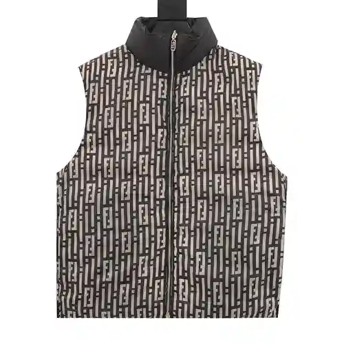 FEN*DI Fendi FD 23FW Chaleco de plumas reversible FF blanco y negro