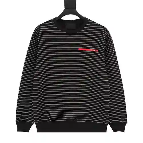 Pra*da/Prada 23Fw sudadera rayas rojas
