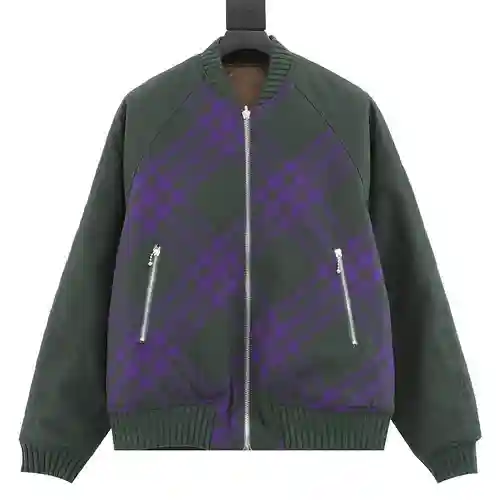 BBR 23Fw chaqueta bomber reversible de algodón a cuadros con parche de caballo de guerra
