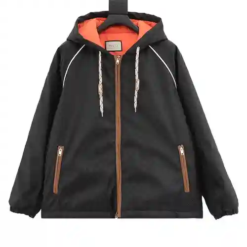 Chaqueta cortavientos de algodón con capucha y bolsillo con cremallera y diseño G Home Line