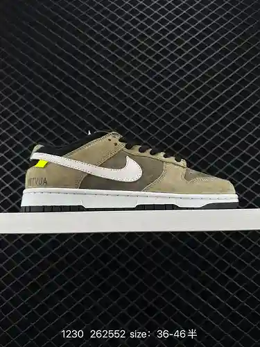 26 WTVUA x Nk SB Dunk Low Verde militar Negro Modelo conjunto Serie SB Dunk Zapatos deportivos infor