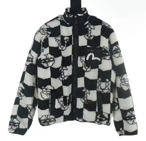 Ev*isu 福神 chaqueta con cremallera a cuadros 24fw